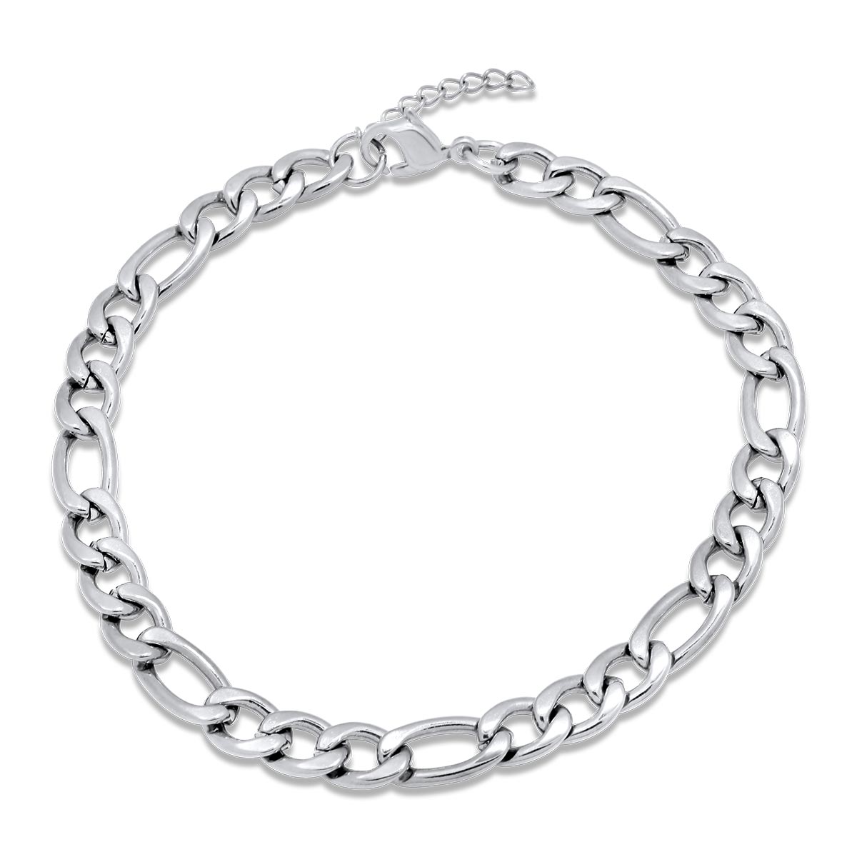 Figaro Silver Bracelet 6MM Βραχιόλι από ανοξείδωτο ατσάλι 316L